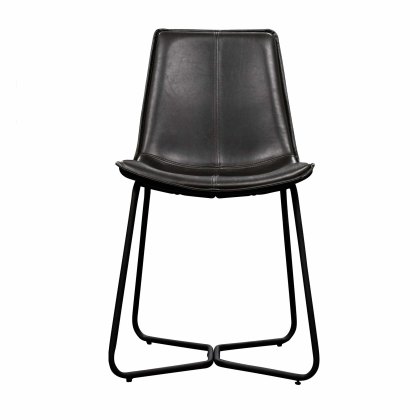 Valencia Dining Chair Faux Leather Charcoal Valencia Dining Chair Faux Leather Charcoal