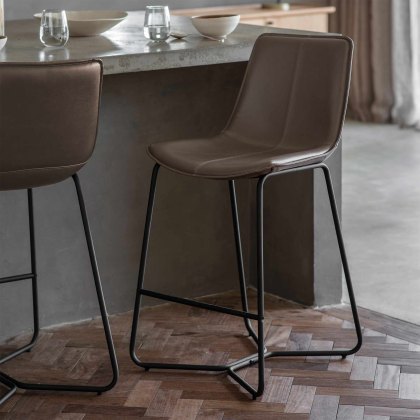 Valencia Low Bar Stool Faux Leather (Multiple Colours)
