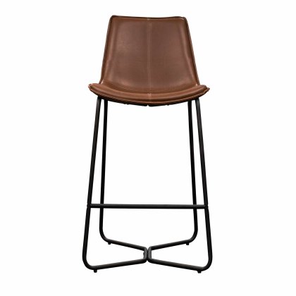 Valencia Low Bar Stool Faux Leather Brown Valencia Low Bar Stool Faux Leather Brown
