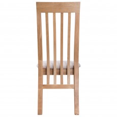 Alford Slatted Back Dining Chair Fabric Light Oak