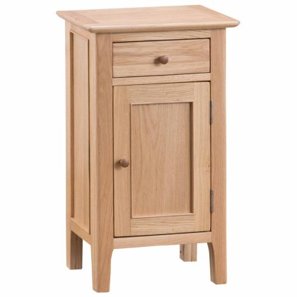 Alford 1 Door + 1 Drawer Narrow Cupboard Light Oak