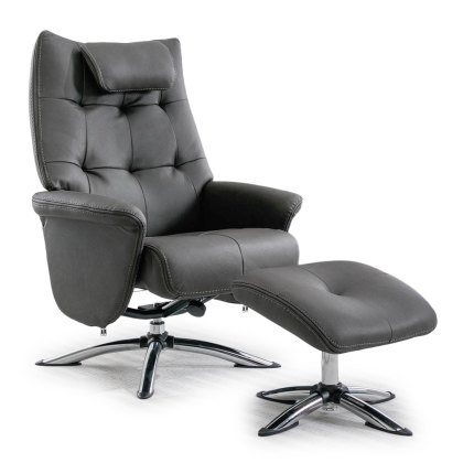 Welles Swivel Recliner & Footstool (Multiple Colours) Welles Swivel Recliner & Footstool (Multiple Colours)