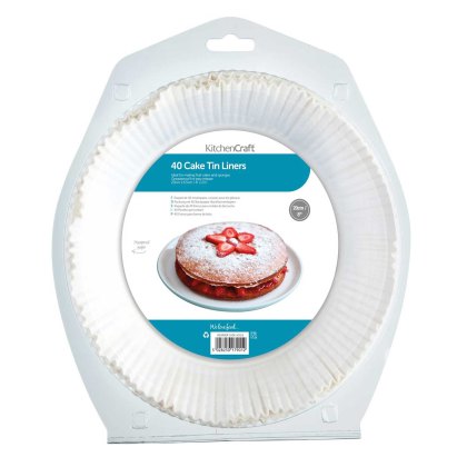 Non-Stick 20cm Round Cake Tin Liners (Packet of 40)