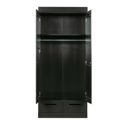 Connect 2 Door + 2 Drawer Wardrobe Black