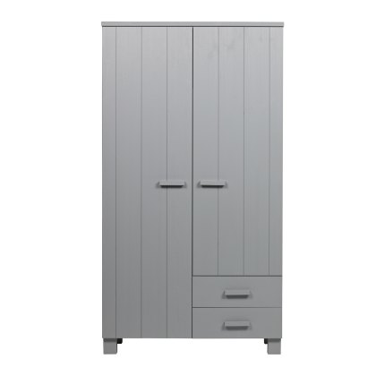 Dennis 2 Door Wardrobe + 2 Drawers Concrete Grey Dennis 2 Door Wardrobe + 2 Drawers Concrete Grey