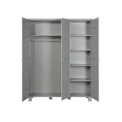 Dennis 3 Door Wardrobe Pine Concrete Grey