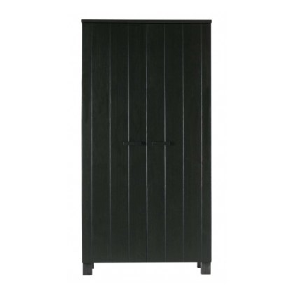 Dennis 2 Door Wardrobe Black Dennis 2 Door Wardrobe Black