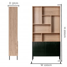 WOOOD Gravure Display Cabinet Natural With Black Doors