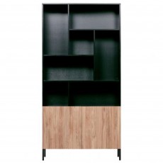 WOOOD Gravure Display Cabinet Black With Natural Doors