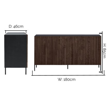 Gravure Sideboard Black With Brown Doors