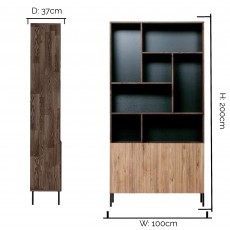 WOOOD Gravure Display Cabinet Brown With Natural Doors