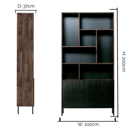 Gravure Display Cabinet Brown With Black Doors