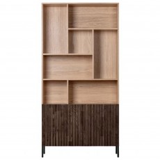 WOOOD Gravure Display Cabinet Natural With Brown Doors