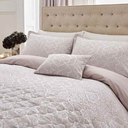 Enya Reversible Duvet Cover Set Rose (Multiple Sizes)