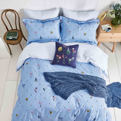 Pollinators Reversible Duvet Cover Set Blue Haze (Multiple Sizes)