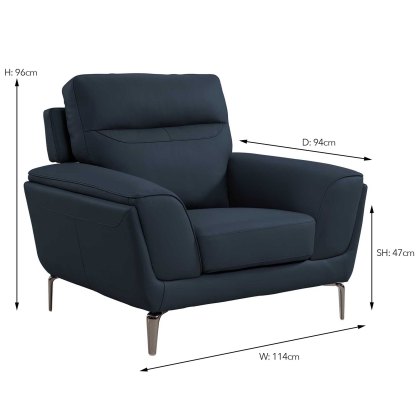 Dubrovnik Armchair Leather Indigo