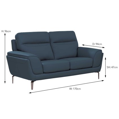 Dubrovnik 2 Seater Sofa Leather Indigo