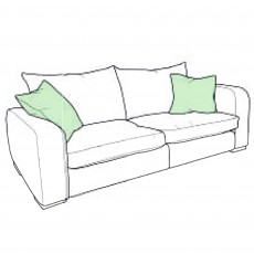 Chianti 4 Seater Standard Back Sofa Fabric E Sierra Chevron Cream & Weathered Oak Feet