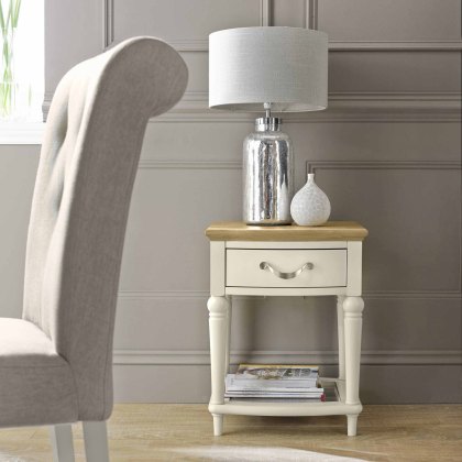 Freeport 1 Drawer Side/Lamp Table Pale Oak & Antique White