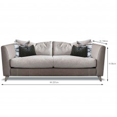 Haven 4 Seater Sofa Leather & Fabric Mix
