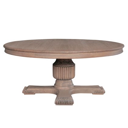 Georgia 10 Person Dining Table Round All Rustic Brown