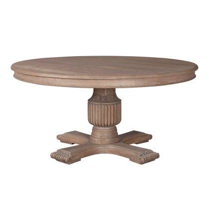 Georgia 8 Person Round Dining Table Rustic Brown