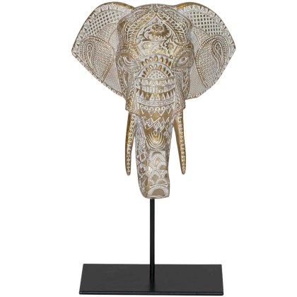 Elephant Head Ornament Small Gold Elephant Head Ornament Small Gold