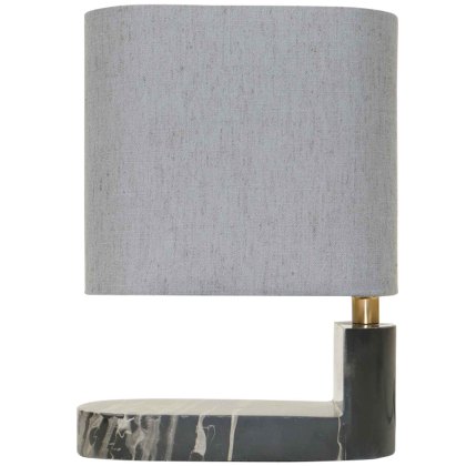 Evette Table Lamp Marble With Grey Shade Evette Table Lamp Marble With Grey Shade