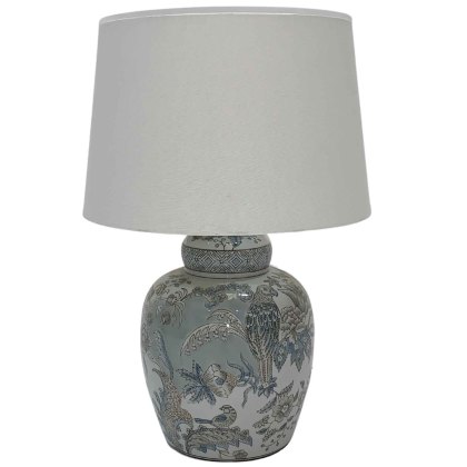 Delia Table Lamp Small Grey With White Shade Delia Table Lamp Small Grey With White Shade
