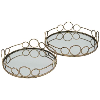 Remy Trays (Set Of 2) Gold Remy Trays (Set Of 2) Gold