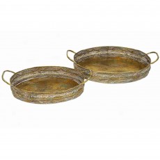 Mindy Brownes Copley Metal Trays (Set Of 2) Gold