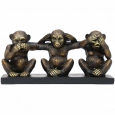 Three Wise Monkeys Brass