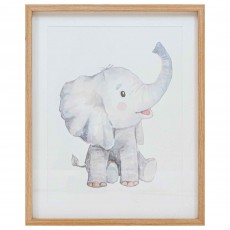 Mindy Brownes Nelly the Elephant 42.5cm x 52.5cm Picture Light Wood Frame