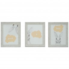 Mindy Brownes Peek a Boo 33cm x 43cm Picture (Set Of 3) Cream Frame