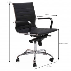 Boardroom Office Chair Faux Leather Black