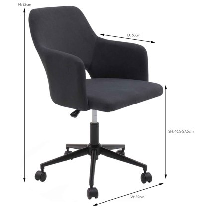 Brixton Office Chair Fabric Black