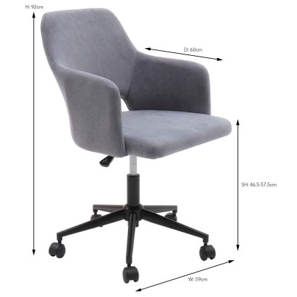 Brixton Office Chair Fabric Grey