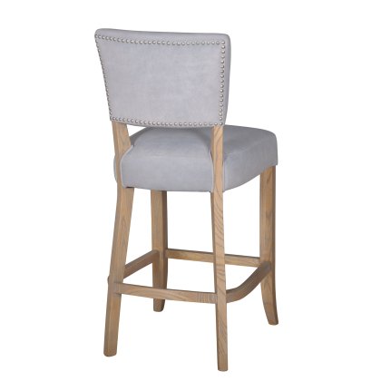 Duke High Bar Stool Fabric Light Grey