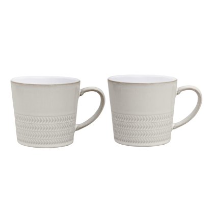 Natural Canvas 2 Piece Textured Large Mug Set