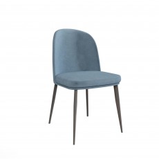 Valent Dining Chair Velvet Fabric Blue