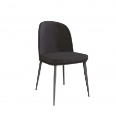 Valent Dining Chair Velvet Fabric Dark Grey