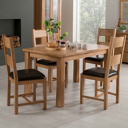 Brid 4-6 Person Extending Dining Table Oak