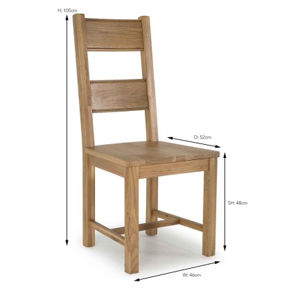 Brid Slatted Back Dining Chair Oak