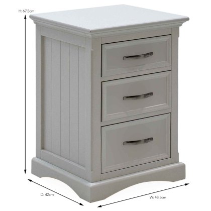 Turner 3 Drawer Bedside Locker Painted Grey