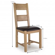 Brid Dining Chair Oak With Seat Pad Brown