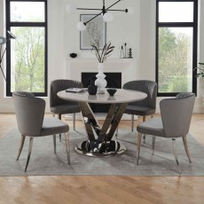Peppino 4-6 Person Round Dinng Table Cloud Grey