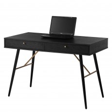 Barcelona 2 Drawer Console/Desk Black & Copper