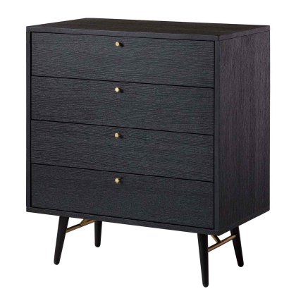 Barcelona 4 Drawer Chest Of Drawers Black & Copper Barcelona 4 Drawer Chest Of Drawers Black & Copper
