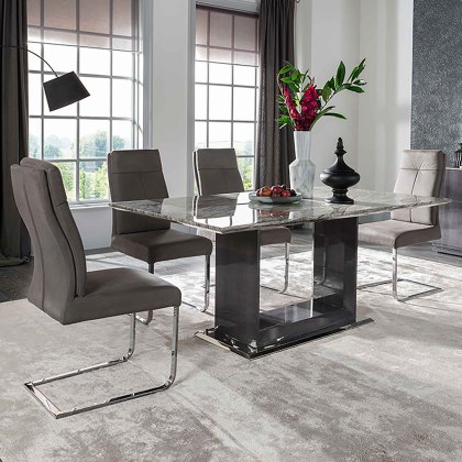 Donatella Dining Chair Fabric Dark Grey