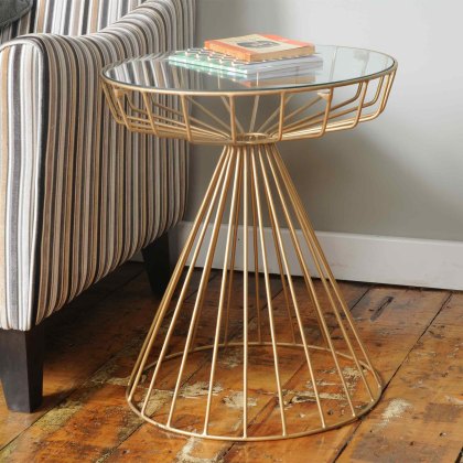 Gatsby Birdcage Side/Lamp Table Gold